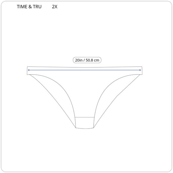 Time Tru Womens Bikini Bottom 2X 20W 22W Plus Swimwear Black Stripe STR33E - Picture 4 of 10